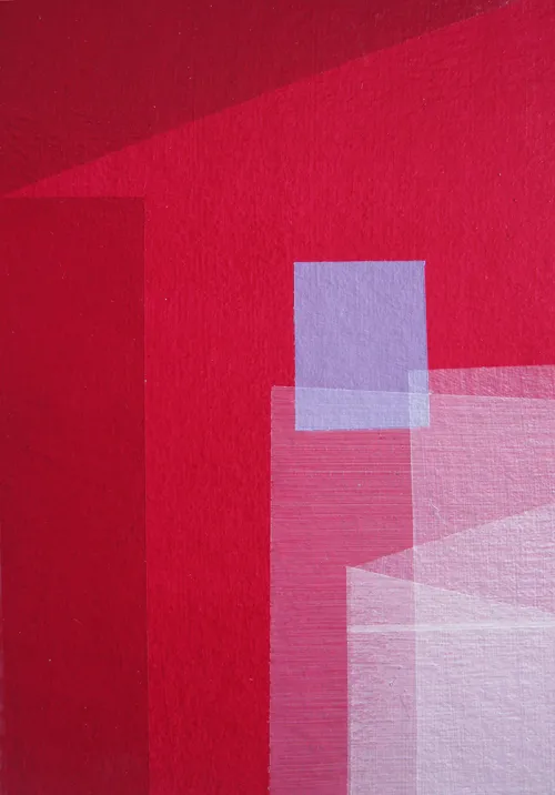 'Home Sweet Home 4', Acrylic on paper, 2016. SOLD. 105mm by 148mm, framed size 190mm by 240mm.
